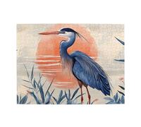 Cranes Under The Setting Sun Puzzle en bois de 500 pièces pour adultes - Puzzle stimulant pour jeu de taille 38,1 x 51,8 cm