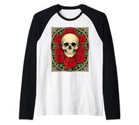 Cranium et Roses Art Nouveau Gothique Art Nouveau Manche Raglan