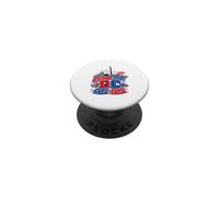 Crank That Go-Go Washington DC Music Vintage Rouge/Bleu PopSockets PopGrip Adhésif