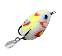 Crankbait De Pêche avec des Grenouilles À Double Crochet Et Lame en PVC S'arrache