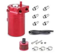 Crankcase Ventilation System Réservoir d'huile universel pour voiture, 300 ml, avec filtre à air, en alliage d'aluminium(Red)