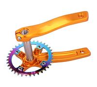 Crankset de Vélo élégant avec Plateon 36t, Bras de Manivelle en Alliage en Aluminium Haute Résistance, Compatible avec Plusieurs Vélos, Pratique et Pratique pour la Conduite Quotidienne (Gold)