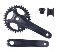 Crankset pour vtt Tout-Terrain Acier Chromoly pour robuste Crankset | Design creux léger, efficacité pédalage accrue, idéal , finition noire mate(36T)