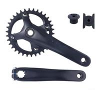 Crankset pour vtt Tout-Terrain Acier Chromoly pour robuste Crankset | Design creux léger, efficacité pédalage accrue, idéal , finition noire mate(34T)