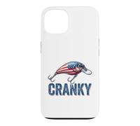 Cranky Leurre de pêche Drapeau USA Patriotique Pêcheur américain Coque pour iPhone 13