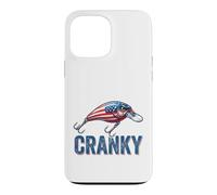 Cranky Leurre de pêche Drapeau USA Patriotique Pêcheur américain Coque pour iPhone 13 Pro Max