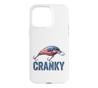 Cranky Leurre de pêche Drapeau USA Patriotique Pêcheur américain Coque pour iPhone 15 Pro Max