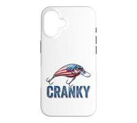 Cranky Leurre de pêche Drapeau USA Patriotique Pêcheur américain Coque pour iPhone 16