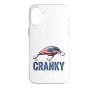 Cranky Leurre de pêche Drapeau USA Patriotique Pêcheur américain Coque pour iPhone 16 Plus