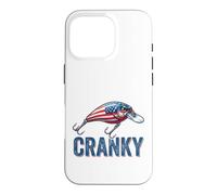 Cranky Leurre de pêche Drapeau USA Patriotique Pêcheur américain Coque pour iPhone 16 Pro