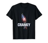 Cranky Pêche Cuillère Leurre Drapeau Américain Patriotique T-Shirt Graphique avec Valeur