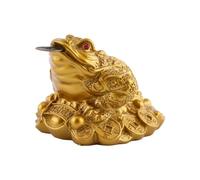 Crapaud Doré Lucky, Chanceux Grenouille Dorée Feng Shui Porte Bonheur Chinois Mord Pièce d'or Feng Shui Décoration de Bonne Fortune