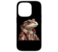 Crapaud Patchwork fantaisiste dans Un Manteau Vintage Coque pour iPhone 14 Pro