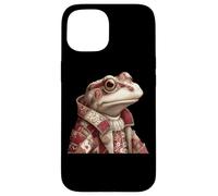 Crapaud Patchwork fantaisiste dans Un Manteau Vintage Coque pour iPhone 15