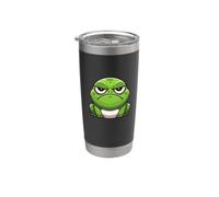 Crapaud vert grognon de dessin animé Gobelet isotherme en acier inoxydable double paroi