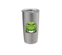 Crapaud vert grognon de dessin animé Gobelet isotherme en acier inoxydable double paroi