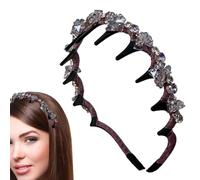 Crappatura intrecciata per donne, banda per capelli artificiali con cerchio per denti - fasce per la testa del cerchio per capelli anticruolini decorativi per gazda donna spose per le fixe