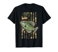 Crappie de pêche Camouflage Drapeau américain T-Shirt