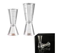 Crapyt Lot de 2 tasses à mesurer en plastique transparent (400 ml, 20 ml, 10 ml) en forme de cloche pour l'école, la maison, la cuisine, le bar, ustensiles de cuisine, PC résine