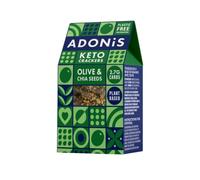 Craquantes Adonis Keto Olive et Graines de Chia (lot de 10 cracker de 60g) | Végétalien et Keto l 100% Naturel l Sans Gluten, Sans Sucre, Sans Huile de Palme, Sans Lactose l Faible en Sucre, Faible