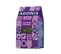 Craquantes Adonis Keto Poivre Noir et Sel Marin (lot de 10 cracker de 60g) | Végétalien et Keto l 100% Naturel l Sans Gluten, Sans Sucre, Sans Huile de Palme, Sans Lactose l Faible en Sucre, Faible