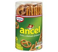 Craquez pour le croquant légèrement salé, ANCEL Biscuits Apéritifs Bretzels Sticks 137 g - snack pratique, sans colorant ni conservateur, idéal à partager - Lot de 4
