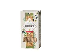 Craquines Herbes de Provence et Olives Noires - Biscuits Salés Idéals pour l’Apéritif - sans Huile de Palme - Produit conditionné en France - 80g - ALBERT MÉNÈS