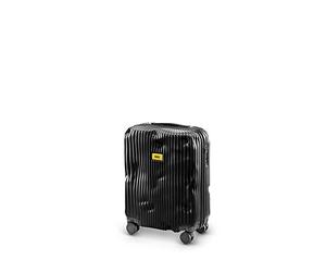 Crash Baggage - Stripe Cabin, Valise Rigide en Polycarbonate avec Rayures en Relief, Bagage à Main, Trolley Dimensions 55 x 40 x 22 cm, Capacité 36 litres, Couleur Noir