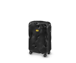 Crash Baggage - Stripe Medium, Valise Rigide en Polycarbonate avec Rayures en Relief, Bagage Moyen, Trolley Dimensions 68 x 45 x 26 cm, Capacité 65 litres, Couleur Noir