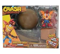Crash Bandicoot Bandai Boulder Dash Diorama | L'ensemble de jeu comprend une figurine de 6 cm à collectionner avec rampe Boulder et caisse basée sur des jeux vidéo | Excellent jouets pour filles et