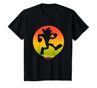 Crash Bandicoot Sideview Silhouette Gradient Logo T-Shirt, Enfant, Noir, 12 Ans