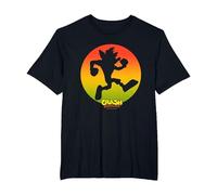 Crash Bandicoot Sideview Silhouette Gradient Logo T-Shirt, Homme Grandes Tailles, Noir, 4X Tall
