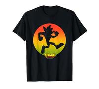 Crash Bandicoot Sideview Silhouette Gradient Logo T-Shirt, Homme, Noir, 3XL