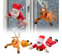 Crashing Reindeer & Santa Set,Crashing Santa and Reindeer,Christmas Window Decorations,Funny Christmas Decorations (Renne de Noël)