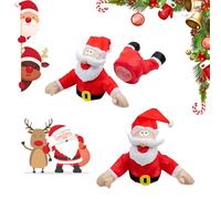 Crashing Reindeer & Santa Set, Crashing Santa and Reindeer, Window Decoration with Glass Shard Sticker and Leg Romper Animation, Home Window Holiday Xmas Decor & Gift (A)