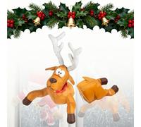 Crashing Santa Animated Christmas, Funny Crashing Reindeer Christmas Decor Holiday Decor for Indoor Outdoor Home Door Holiday Decors, Novelty Xmas Idea (Reindeer)