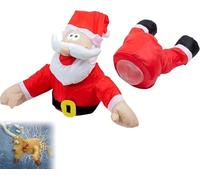Crashing Santa Reindeer Christmas, Humoristique avec Rennes et Vitre Brisée, Autocollants pour vitres et animations d'éjection, Cadeau de Noël, Deco Noel fenetre (Père Noël)