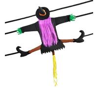 Crashing Witch Halloween Decor - 39.4 Inch Flying Witch Tree Decor