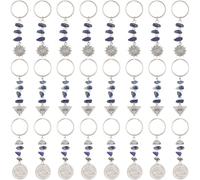 craspire 1 boîte de 30 pièces de 3 styles porte-clés avec mauvais œil porte-bonheur protection naturelle lapis-lazuli pierre style tibétain pendentif en alliage porte-clés pour sac porte-clés