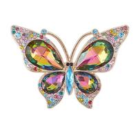 CRASPIRE 1 boîte de breloques en forme de papillon et de strass en alliage de métal doré brillant coloré en forme de papillon pour porte-clés, sac à dos, sacs à main, fournitures de décoration