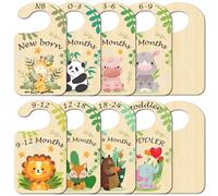 craspire 10 pcs Animaux Bois Bébé Garde-Robe Diviseurs Feuille du Nouveau-Né à 36 Mois Cintre Séparateurs Bois Bébé Placard Organisateurs Pépinière Infantile Garde-Robe Cintres Diviseur
