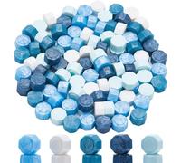 CRASPIRE 100 pcs Perles de Scellage de Cire Octogonales Couleurs Mélangées Perles de Sceau de Cire Bleues Particules de Cire à Cacheter pour Timbre de Sceau Rétro Cartes de Noël Invitations de Mariage