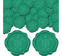 craspire 100 pcs Tortue Cire Sceau Autocollants Vert Adhésif Enveloppe Étanchéité Autocollants Mer Décoration Autocollants pour Invitation Enveloppe Décor Fête d'anniversaire Artisanat Scrapbooking