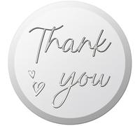 craspire 100Pcs 1,5 Pouce Argent Merci enveloppe sceaux métal Autocollant gaufré Feuille Auto-adhésive Papier Rond Coeur Mot étiquette Autocollants pour Mariage Graduation Saison Certificat