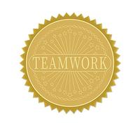 craspire 100PCS Autocollants en Relief Auto-Adhésifs en Feuille d'or 5 CM Médaille Décoration Autocollant Certification Graduation Sceaux d'entreprise Sceaux de Notaire Enveloppe (Travail D'Équipe)