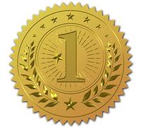 craspire 100pcs Autocollants Feuille d'or Joints de Certificat en Relief Autocollants Auto-Adhésifs Médaille Décoration Autocollants Certification Graduation Entreprise Notaire Joints Enveloppe (1)