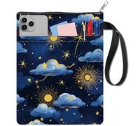 craspire 11 x 8.6 Pouces Couverture de Livre Manche de Livre Nuage de Nuit étoiles Constellation Tissu Lavable imperméable Cahier de Poche Poche Poche supplémentaire pour Le Charme Graduation de Noël