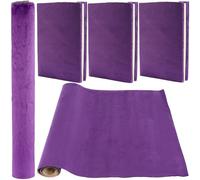 craspire 110x37 cm Tissu de Livre en Velours pour Reliure de Livre Violet Surface Auto-Adhésive Support en Papier Couverture de Livre Livres Album Scrapbooking Bricolage Couverture Protecteur Toile