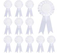 craspire 12 Broche Blanche pour Gagnant Ruban de Récompense Vierge Épingle à Bouton Ruban de Victoire Ruban de Rosette Grand Prix pour Bricolage Accessoire de Fête en Classe Compétition Événement