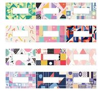 craspire 12 enveloppe Budgétaire à Motif Géométrique avec 6 Trous Pochette Transparente et Étanche en PVC pour Classeur à Feuilles Mobiles Pochette Zippée Organiseur de Notes Autocollantes